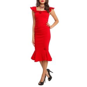 Hot Topic The Book Of Life La Muerte Retro Goddess Dress Red Wiggle Dress
